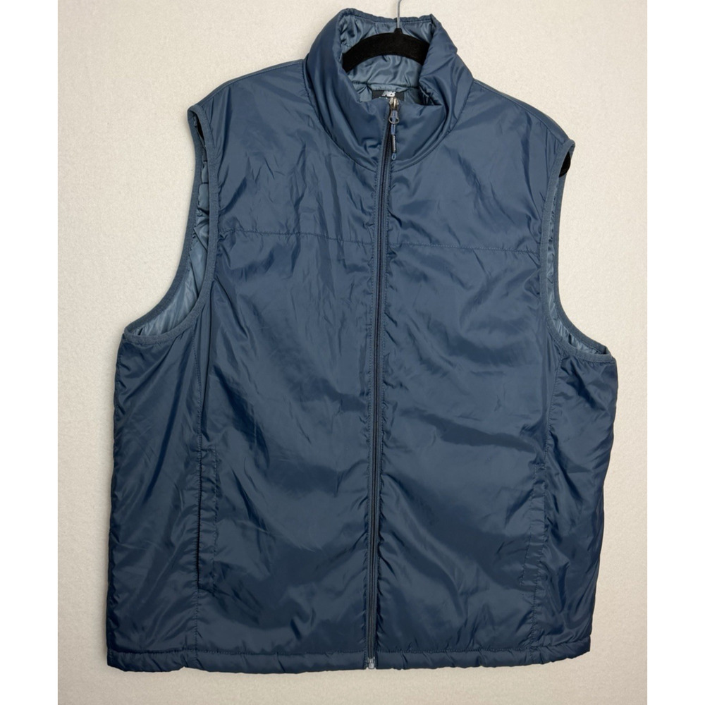 New Balance Men's Vest Size XL Blue Full Zip Windbreaker Vest